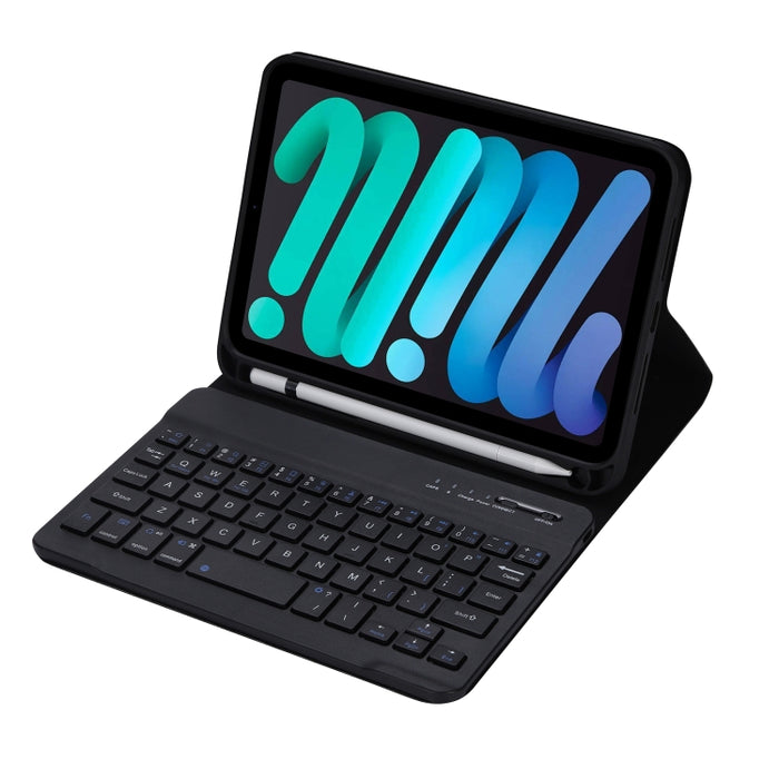 C06B Funda ultrafina para tableta con teclado Bluetooth de colores caramelo para iPad mini 6, con soporte y ranura para bolígrafo