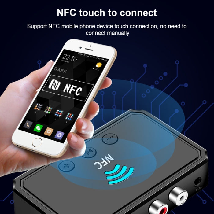 T36 NFC Bluetooth 5.0 Receptor Transmisor Auriculares Reproductor de audio para automóvil