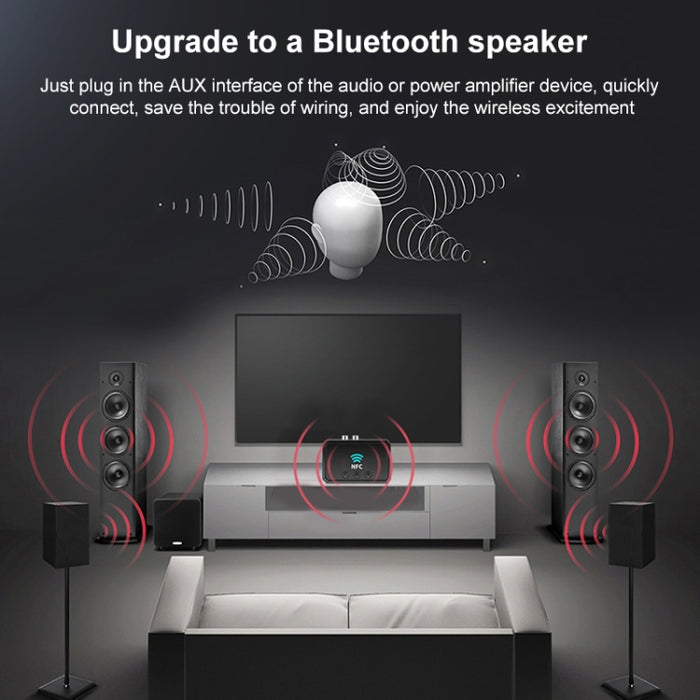 T36 NFC Bluetooth 5.0 Receptor Transmisor Auriculares Reproductor de audio para automóvil
