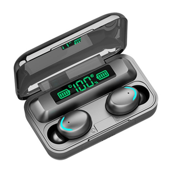 F9-5C Luz LED + Pantalla digital Auricular Bluetooth con reducción de ruido (Negro)