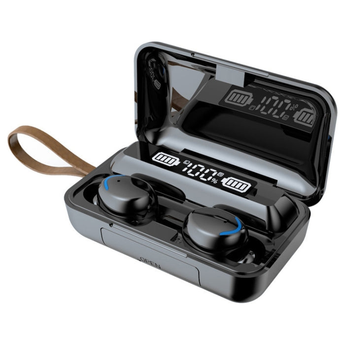 Luz LED F9-5C + Auricular Bluetooth con reducción de ruido y pantalla digital con correa de mano