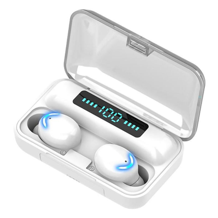 F9-5C Luz de respiración de cuatro barras + Auricular Bluetooth con reducción de ruido con pantalla digital
