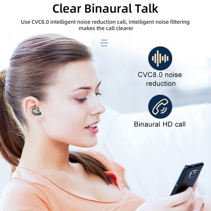 R11 Espejo Luz LED + Pantalla digital Reducción de ruido Auricular Bluetooth