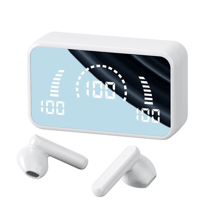 Auricular Bluetooth inalámbrico V9 Mirror Noodle con compartimento de carga