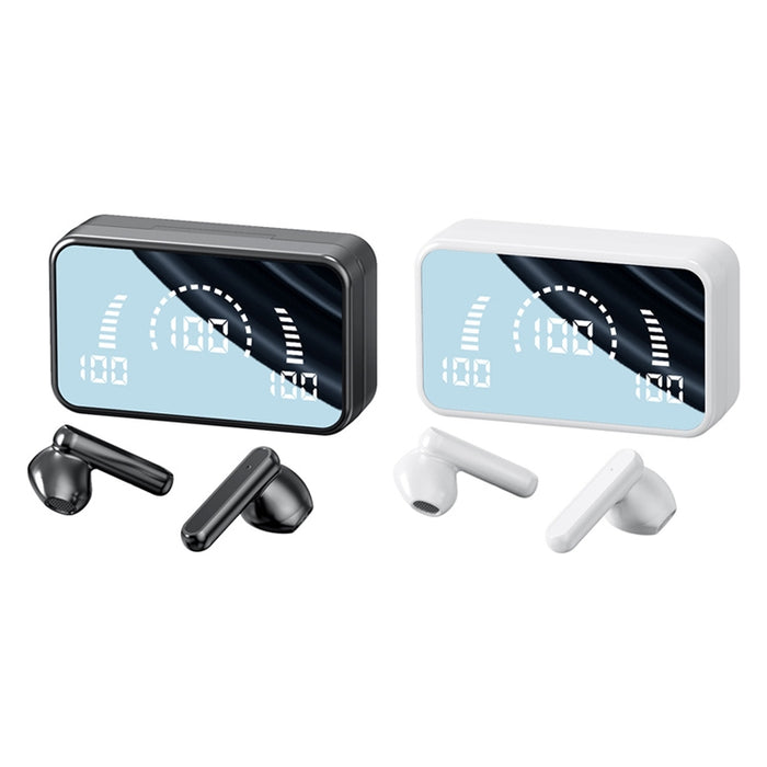 Auricular Bluetooth inalámbrico V9 Mirror Noodle con compartimento de carga
