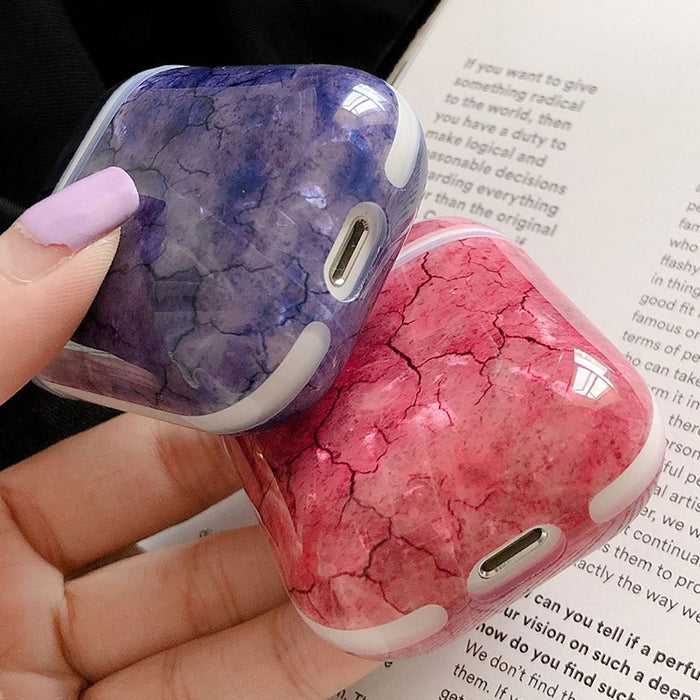 Funda protectora de TPU a prueba de golpes con patrón de algas marinas para Apple AirPods 1/2