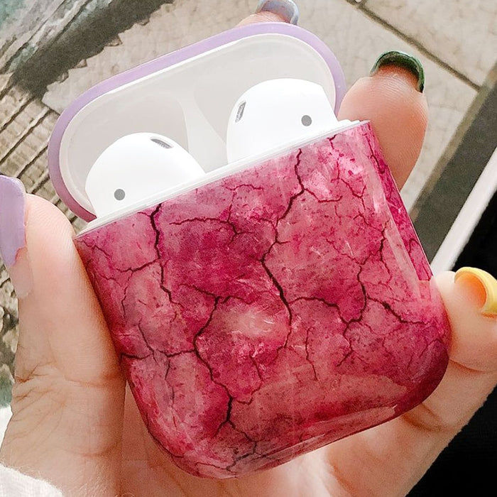 Funda protectora de TPU a prueba de golpes con patrón de algas marinas para Apple AirPods 1/2
