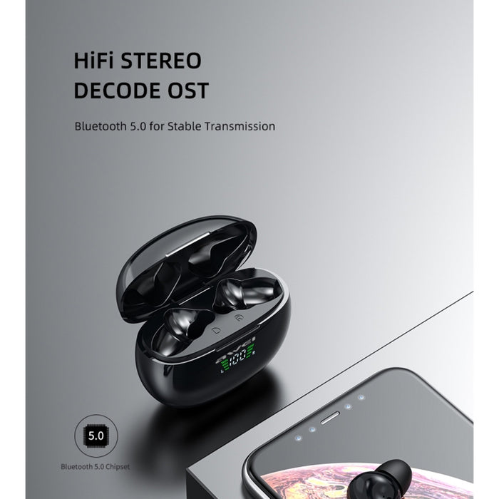 awei T15P Bluetooth V5.0 TWS Ture Auriculares inalámbricos deportivos con pantalla LED y estuche de carga