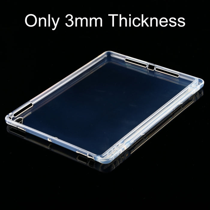 Para iPad Air / Air 2 Funda protectora transparente a prueba de golpes de 3 mm con ranura para bolígrafo