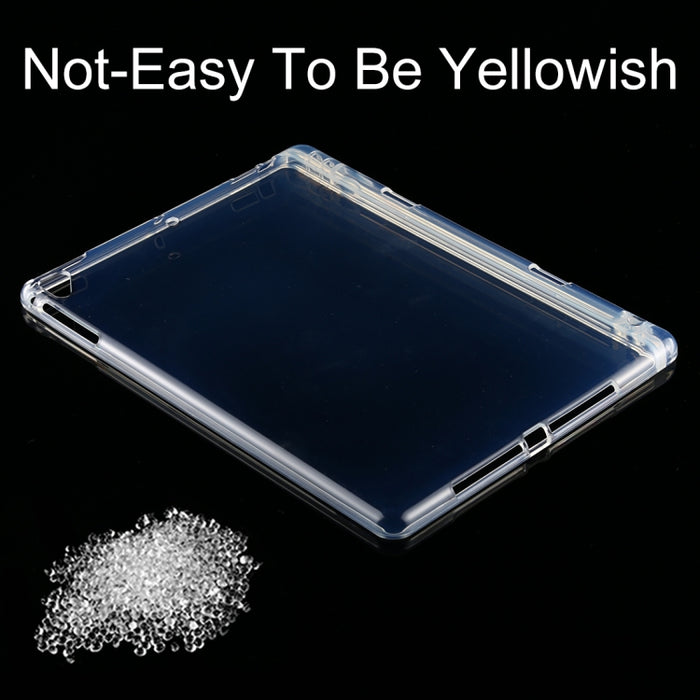 Para iPad Air / Air 2 Funda protectora transparente a prueba de golpes de 3 mm con ranura para bolígrafo