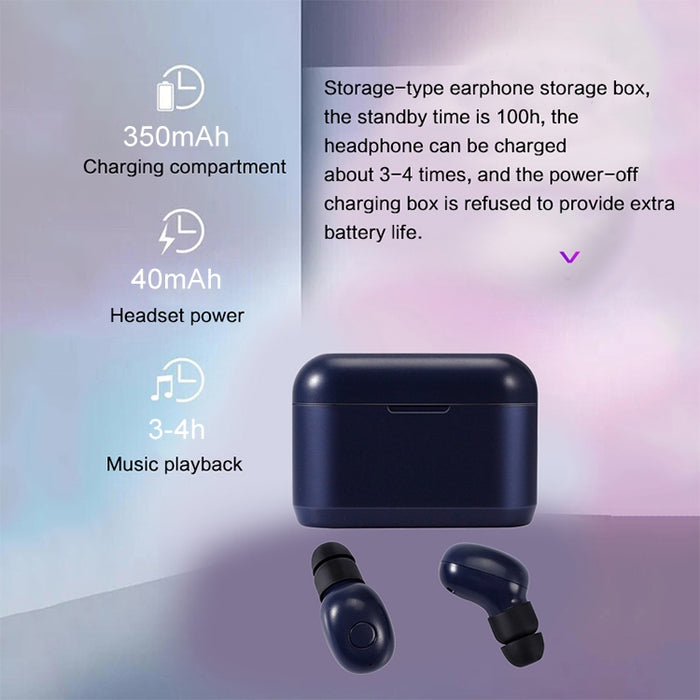 DT-4 IPX impermeable Bluetooth 5.0 auricular inalámbrico Bluetooth con caja de carga magnética de 350 mAh, soporte para llamadas