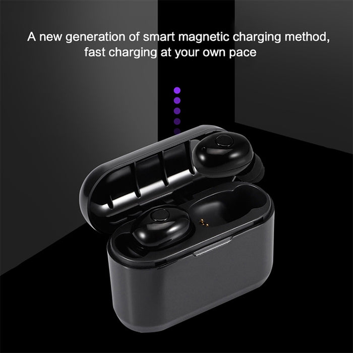 DT-4 IPX impermeable Bluetooth 5.0 auricular inalámbrico Bluetooth con caja de carga magnética de 350 mAh, soporte para llamadas