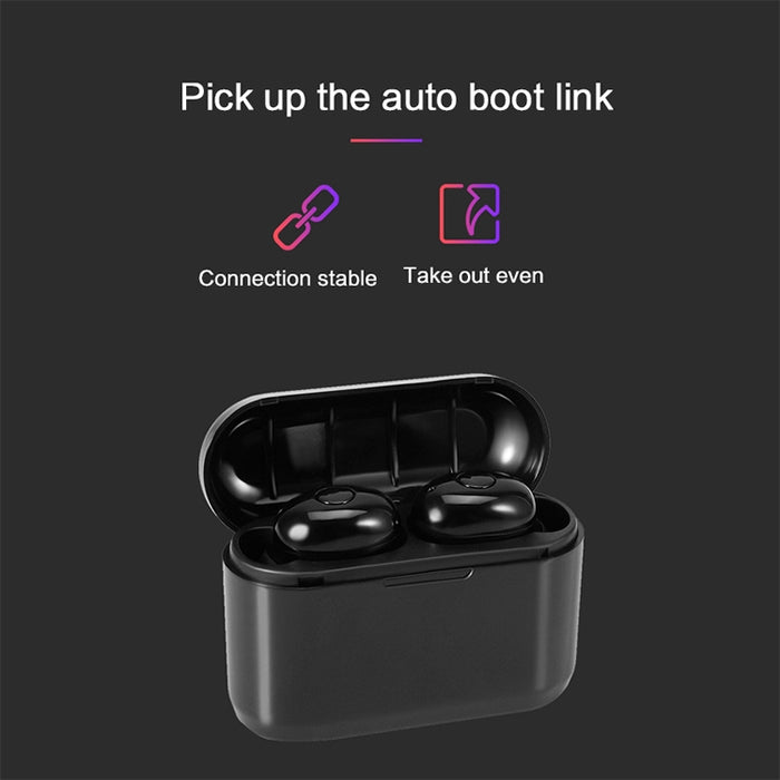 DT-4 IPX impermeable Bluetooth 5.0 auricular inalámbrico Bluetooth con caja de carga magnética de 350 mAh, soporte para llamadas