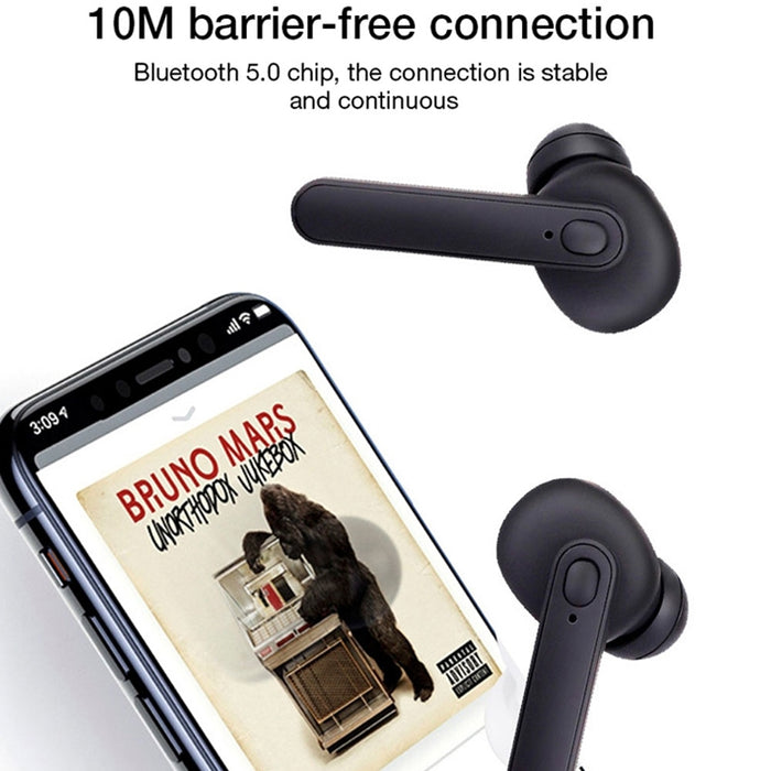DT-5 IPX impermeable Bluetooth 5,0 auricular inalámbrico Bluetooth con caja de carga magnética, llamada de soporte y función de banco de energía