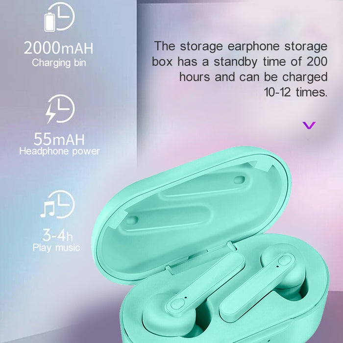 DT-5 IPX impermeable Bluetooth 5,0 auricular inalámbrico Bluetooth con caja de carga magnética, llamada de soporte y función de banco de energía