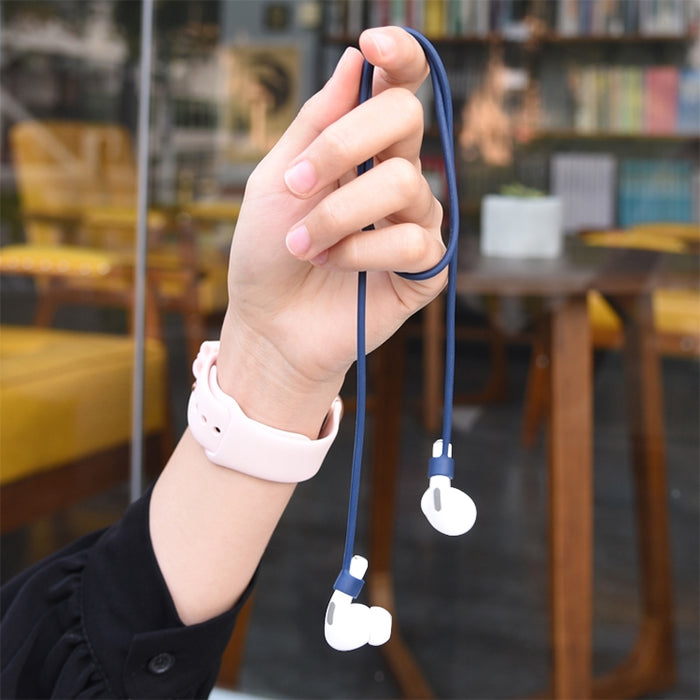 Para AirPods Pro 3 en 1 Funda protectora de silicona para auriculares + Gancho + Juego de cuerda antipérdida