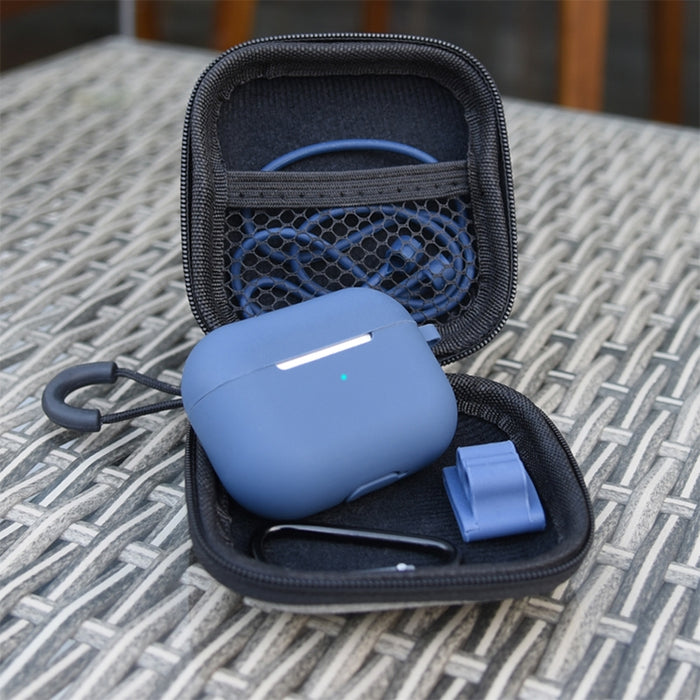 Para AirPods Pro 5 en 1 funda protectora de silicona para auriculares + bolsa para auriculares + hebilla para auriculares + gancho + juego de cuerda antipérdida