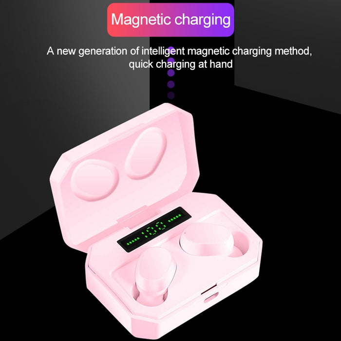 Los auriculares Bluetooth inalámbricos de dos orejas DT-14 admiten carga magnética inteligente y táctil y encendido y emparejamiento automático