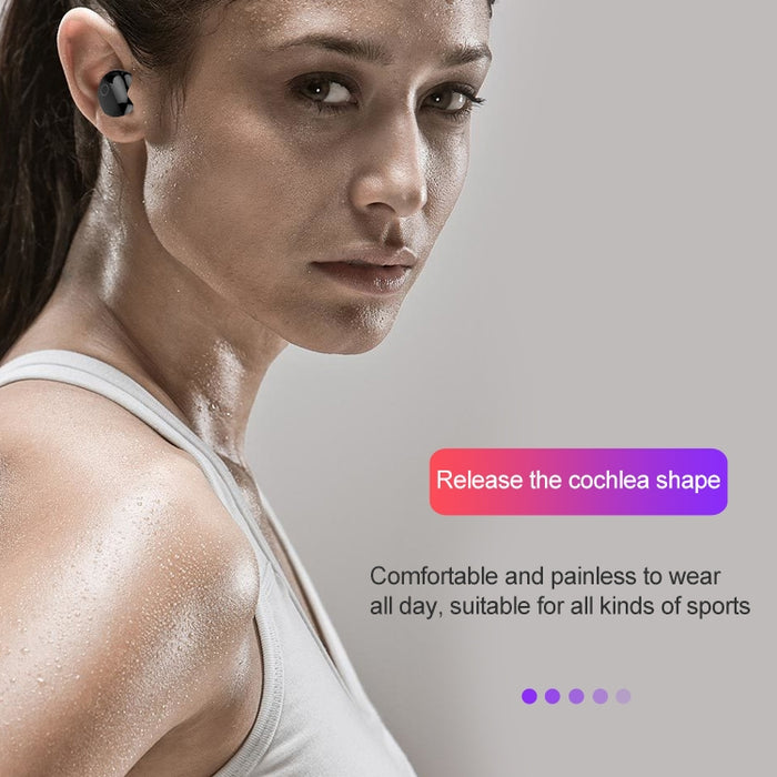 Auriculares Bluetooth inalámbricos de dos oídos Dt-18 con cabina de carga de 2000mAh y carga táctil y de succión magnética inteligente