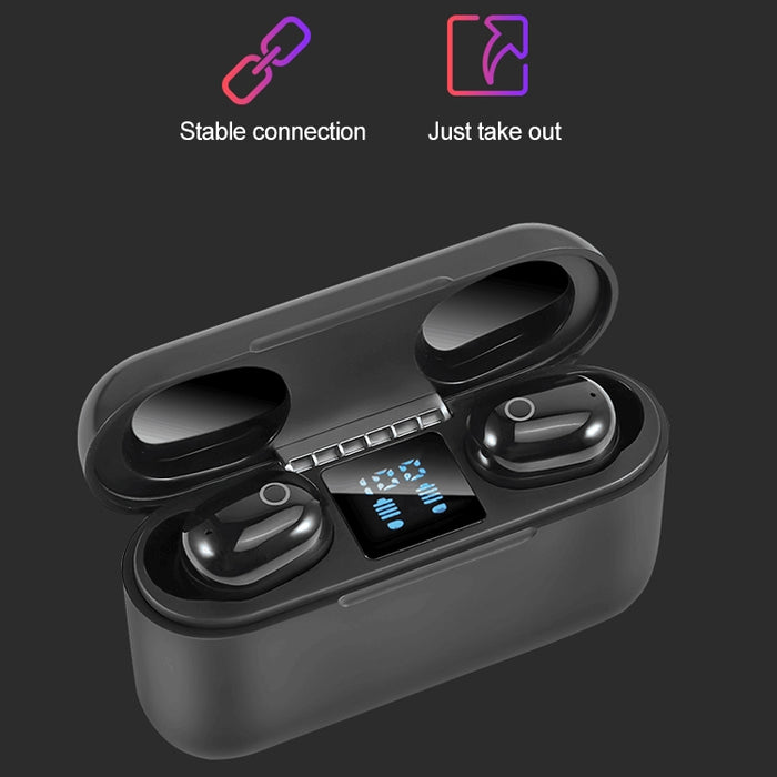 Auriculares Bluetooth inalámbricos de dos oídos Dt-18 con cabina de carga de 2000mAh y carga táctil y de succión magnética inteligente