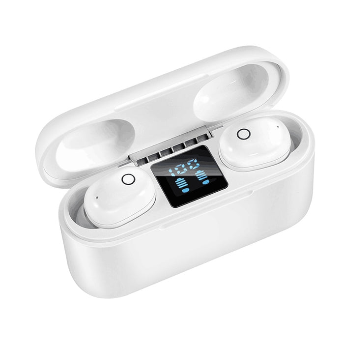 Auriculares Bluetooth inalámbricos de dos oídos Dt-18 con cabina de carga de 2000mAh y carga táctil y de succión magnética inteligente