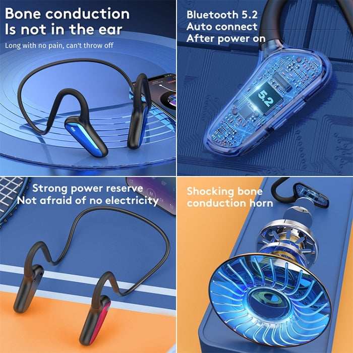 M-D8 IPX5 impermeable hueso paso Bluetooth colgante oreja auricular inalámbrico