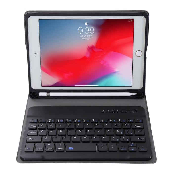 A05B Bluetooth 3,0 Ultra-Delgado ABS teclado Bluetooth desmontable Funda de cuero para tableta para iPad mini 5/4/3/2, con soporte