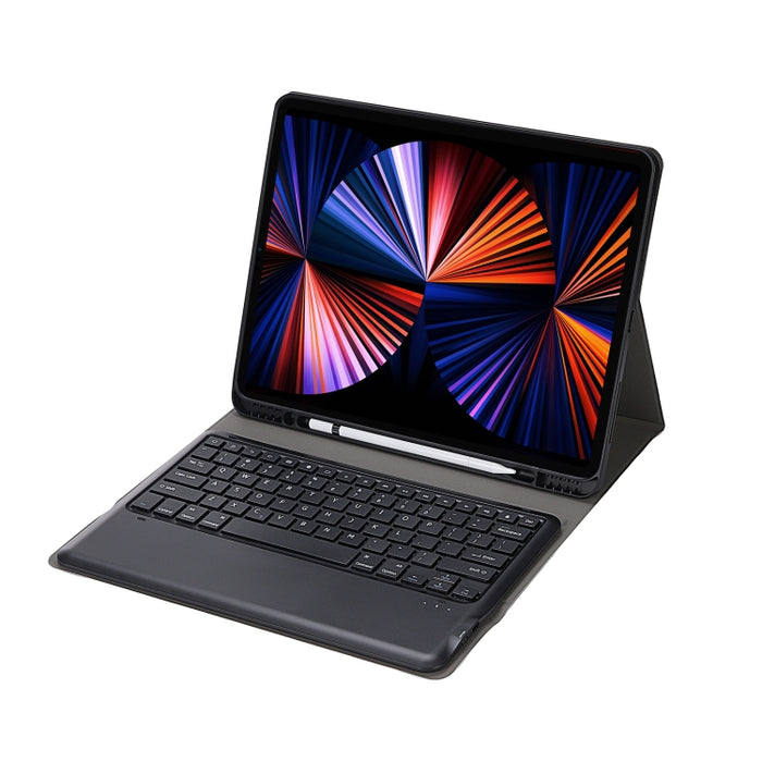 A12B Funda de cuero para tableta con teclado Bluetooth desmontable ultrafino Bluetooth 3.0 para iPad Pro de 12,9 pulgadas (2018), con ranura para bolígrafo y soporte
