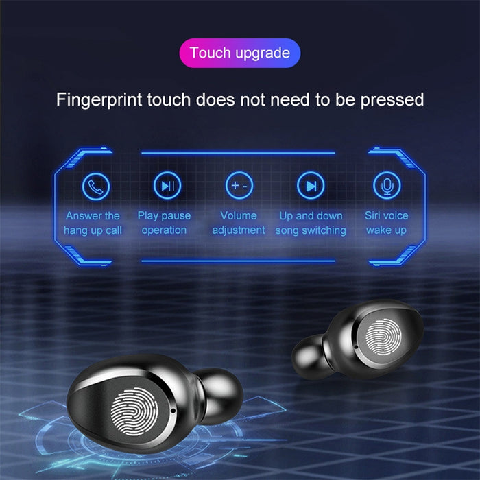 F9 TWS V5.0 Auriculares Bluetooth inalámbricos binaurales con control táctil con estuche de carga y pantalla digital