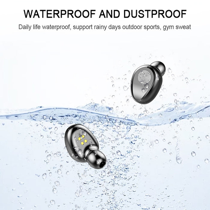 F9 TWS V5.0 Auriculares Bluetooth inalámbricos binaurales con control táctil con estuche de carga y pantalla digital