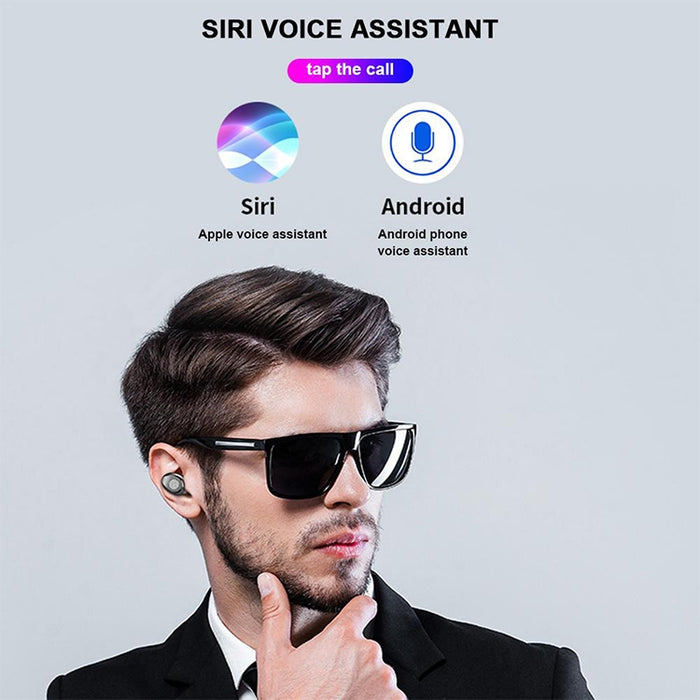 F9 TWS V5.0 Auriculares Bluetooth inalámbricos binaurales con control táctil con estuche de carga y pantalla digital