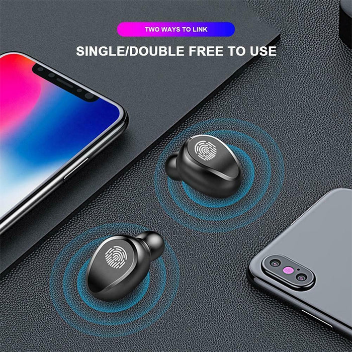 F9 TWS V5.0 Auriculares Bluetooth inalámbricos binaurales con control táctil con estuche de carga y pantalla digital