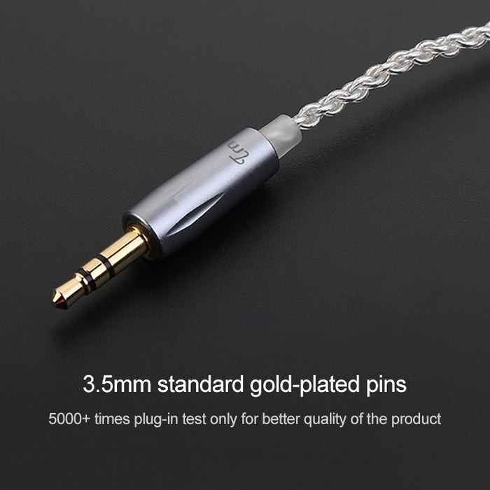 Cable de actualización chapado en plata TRN, Cable de auriculares con conexión A2DC para auriculares TRN V10 V20