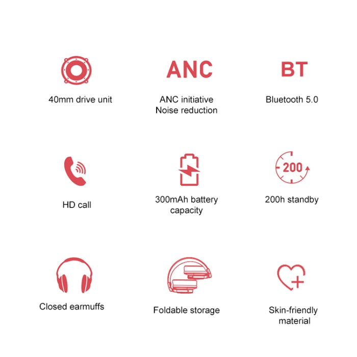 Awei A710BL Auriculares inalámbricos Bluetooth con cancelación de ruido ANC plegables