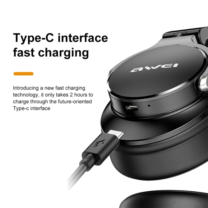 Awei A710BL Auriculares inalámbricos Bluetooth con cancelación de ruido ANC plegables