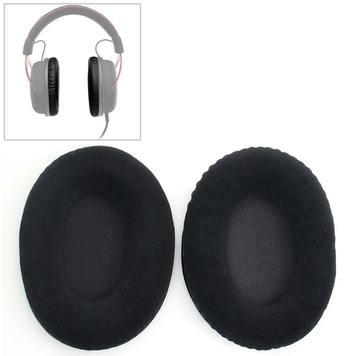 Almohadillas de repuesto para auriculares Kingston KHX-HSCP/HyperX Cloud II, cubierta de esponja de red negra de franela, orejeras, 2 uds.