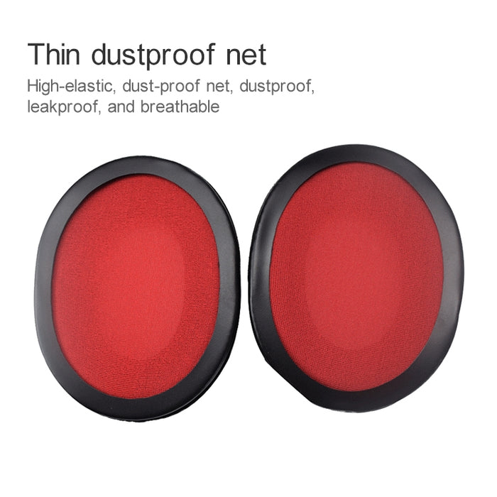 Almohadillas de repuesto para auriculares Kingston KHX-HSCP/HyperX Cloud II, cubierta de esponja de red roja de franela, orejeras de repuesto, 2 uds.