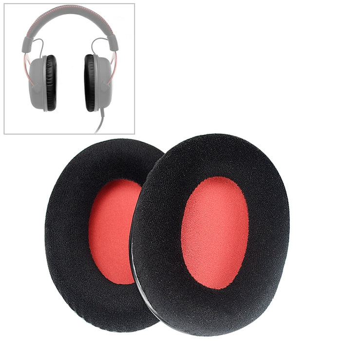 Almohadillas de repuesto para auriculares Kingston KHX-HSCP/HyperX Cloud II, cubierta de esponja de red roja de franela, orejeras de repuesto, 2 uds.