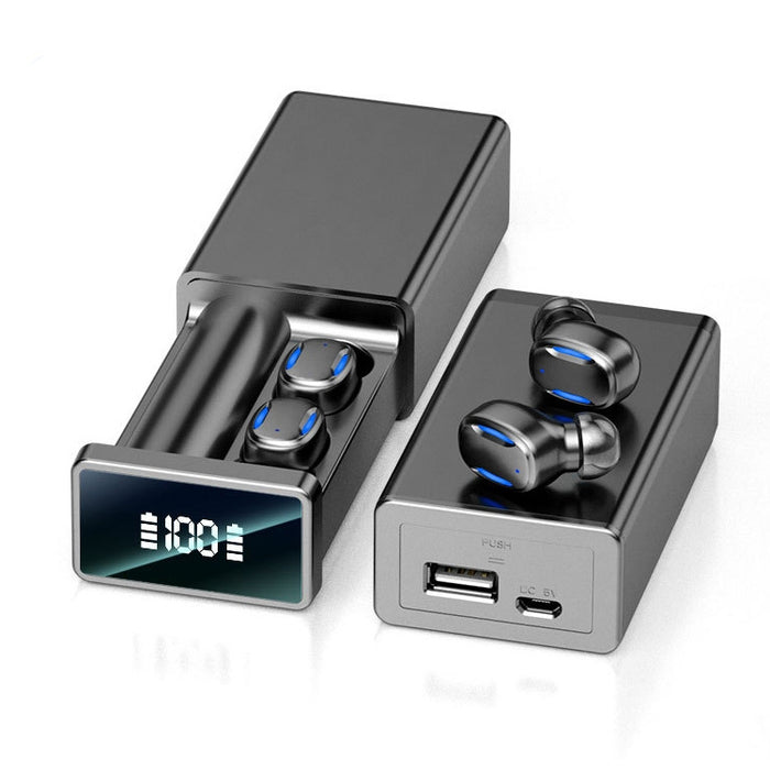 Auricular Bluetooth A22 versión en inglés con pantalla Digital extraíble y caja de carga magnética, soporte de luz táctil y banco de energía