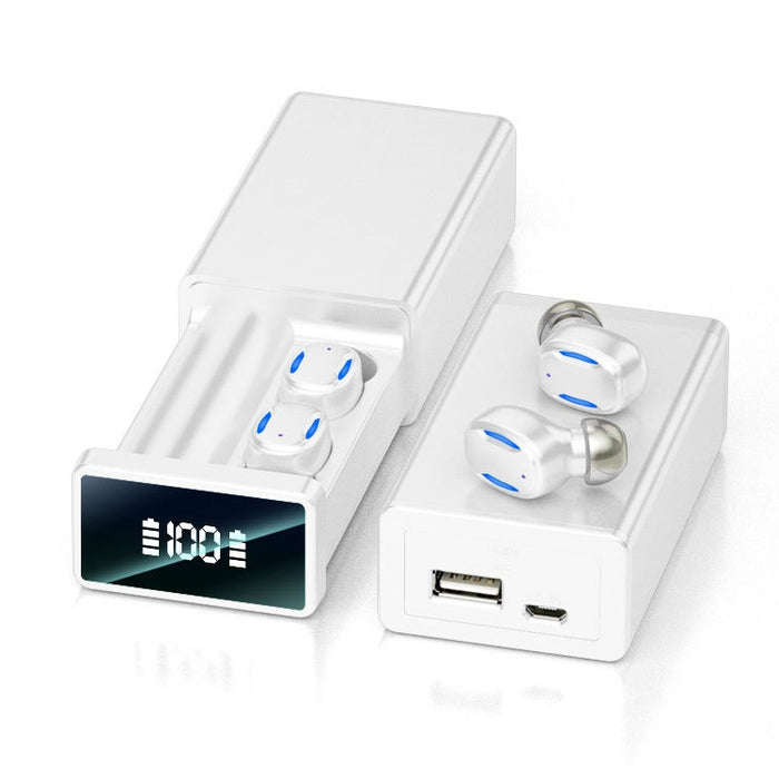 Auricular Bluetooth A22 versión en inglés con pantalla Digital extraíble y caja de carga magnética, soporte de luz táctil y banco de energía