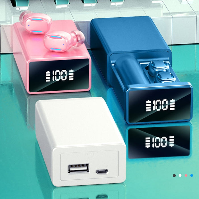Auricular Bluetooth A22 versión en inglés con pantalla Digital extraíble y caja de carga magnética, soporte de luz táctil y banco de energía