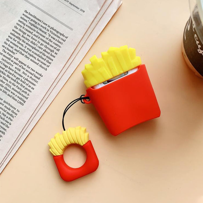 Auriculares inalámbricos Chips a prueba de golpes Funda protectora de silicona de palomitas de maíz para Apple AirPods 1/2 (Chips)