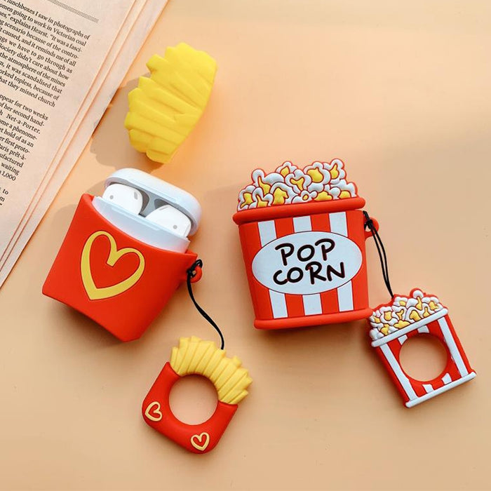 Auriculares inalámbricos Chips a prueba de golpes Funda protectora de silicona de palomitas de maíz para Apple AirPods 1/2 (Chips)