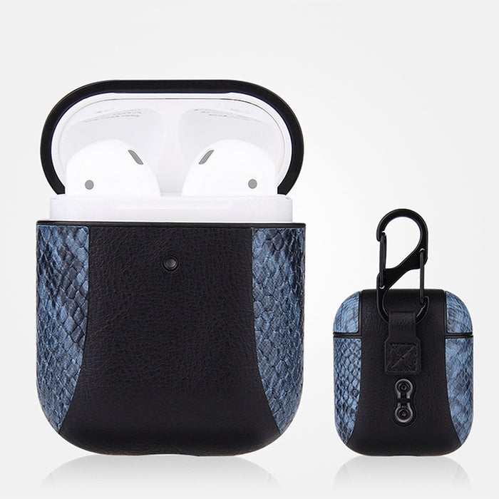 Funda protectora a prueba de golpes con auriculares de cuero con tapa a juego para Apple AirPods 1/2