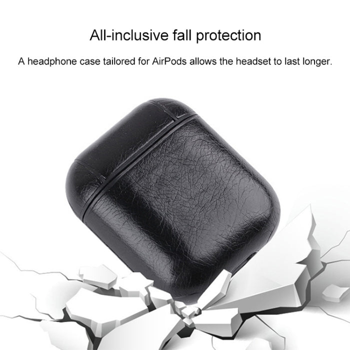 Auriculares inalámbricos Litchi Texture Funda protectora de silicona a prueba de golpes para Apple AirPods 1/2