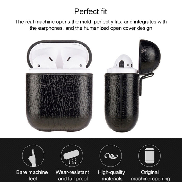 Auriculares inalámbricos Litchi Texture Funda protectora de silicona a prueba de golpes para Apple AirPods 1/2