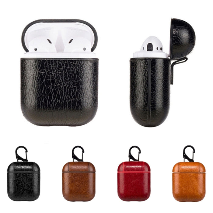 Auriculares inalámbricos Litchi Texture Funda protectora de silicona a prueba de golpes para Apple AirPods 1/2