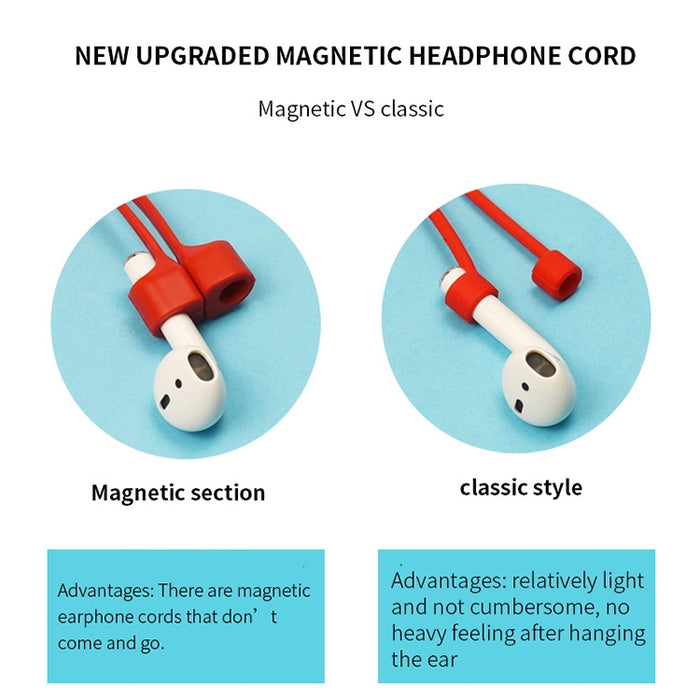 Cordón magnético del silicón de la cuerda anti-perdida de los auriculares inalámbricos Bluetooth para Apple AirPods 1/2