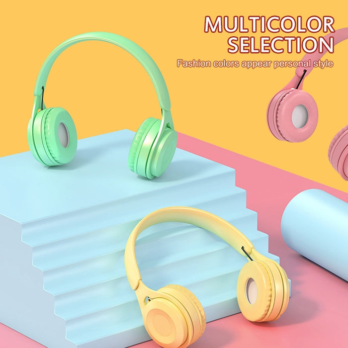 Auriculares Bluetooth Macaron con calidad de sonido de alta fidelidad Y08, compatible con llamadas, tarjeta TF y AUX de 3,5 mm