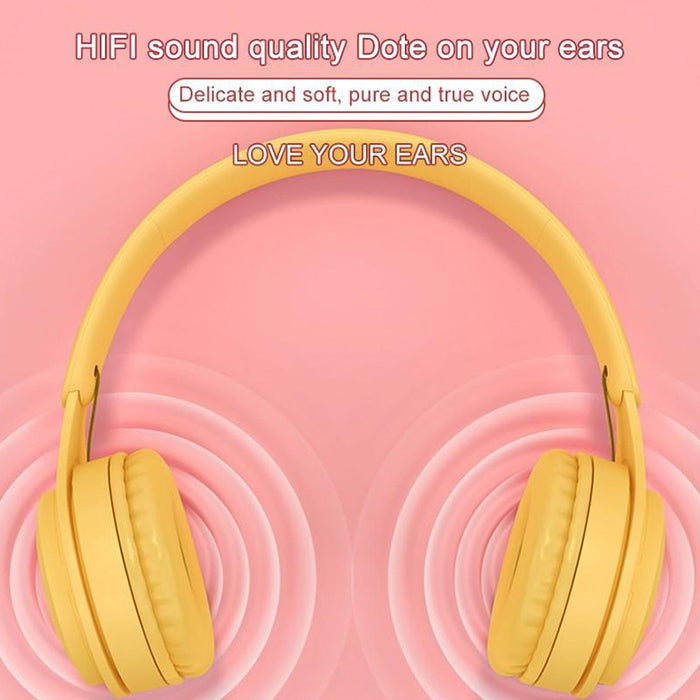 Auriculares Bluetooth Macaron con calidad de sonido de alta fidelidad Y08, compatible con llamadas, tarjeta TF y AUX de 3,5 mm